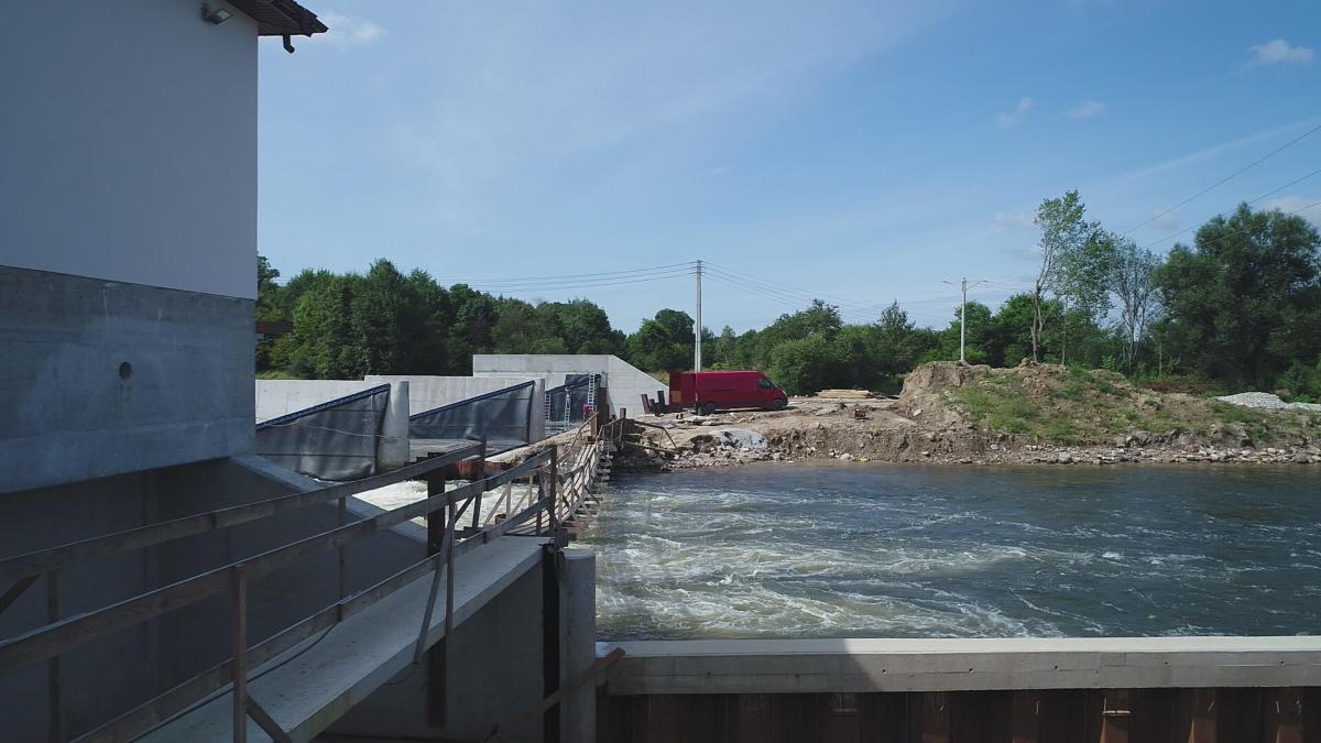 budowa elektrowni wodnej rzeka Bóbr jaz powłokowy wodel